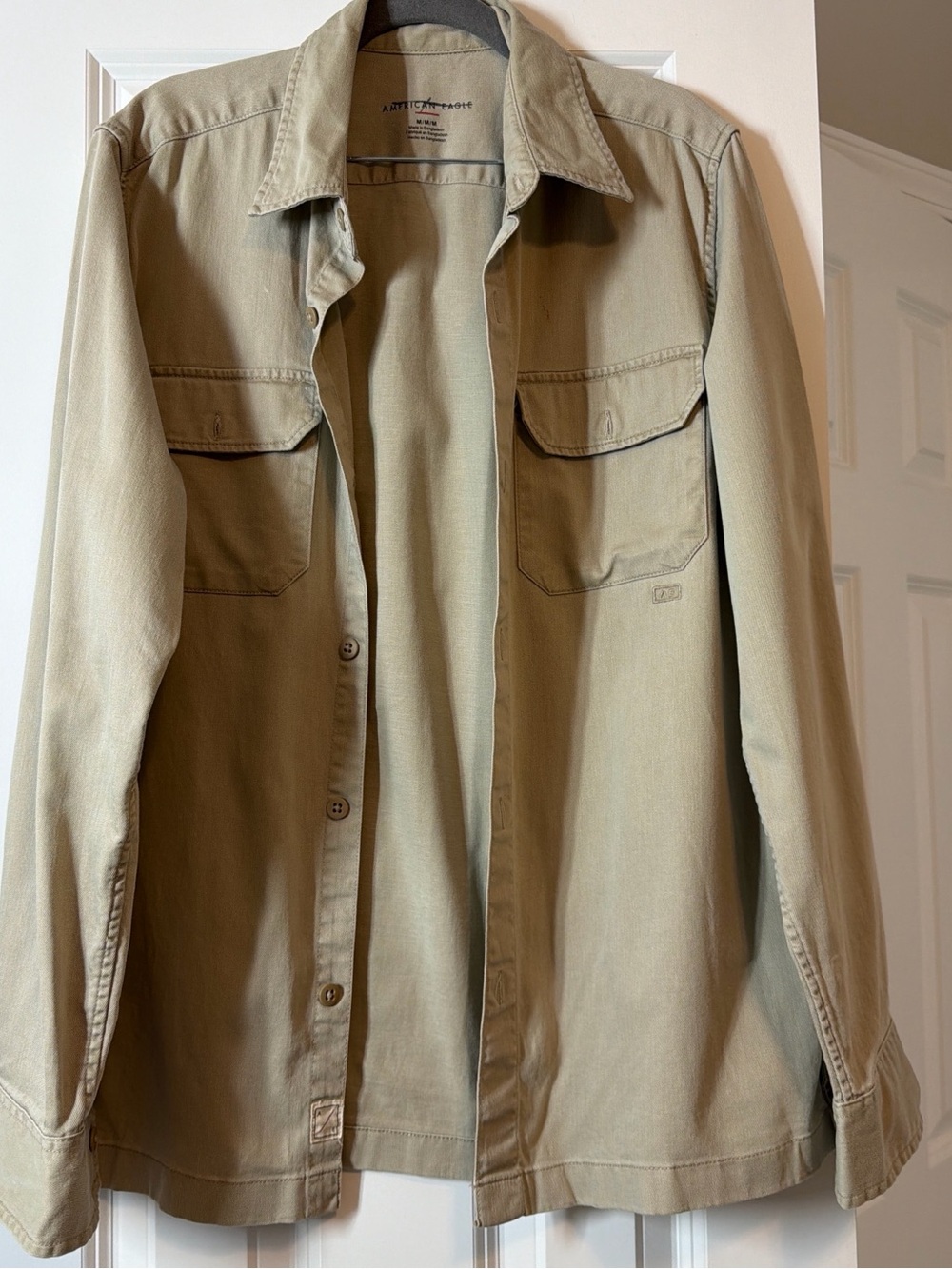 American Eagle Outfitters Men's Light Khaki Shirt Jacket